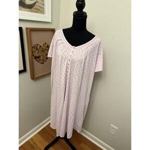 Celestial Dreams 3X Embroidered Purple Pattern Short Sleeve Nightgown Cotton